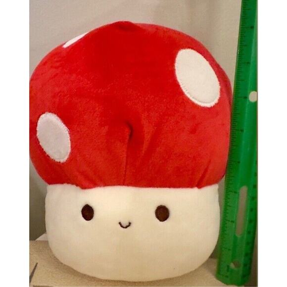 Soft Squishy Red White Polka Dot Mushroom Toadstool. Approx 8” tall. Mario - Picture 3 of 3